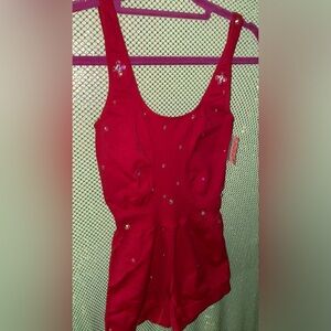 FP red romper with Rhinestones